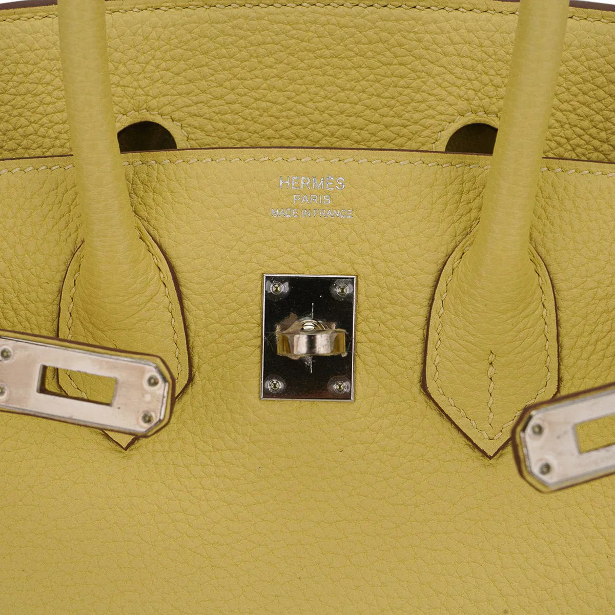 Birkin 25 Bag Jaune Poussin Togo Leather with Palladium Hardware