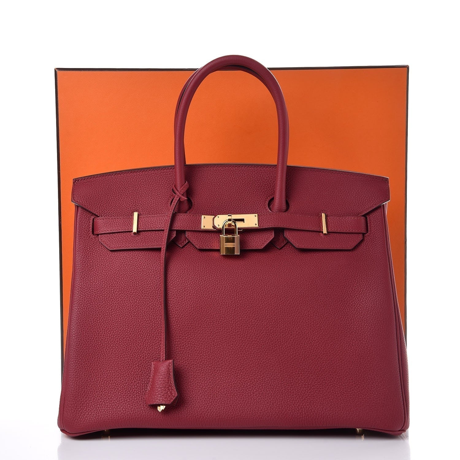 Birkin 25cm Rouge H Bordeaux Red Gold Hardware Bag Y Stamp