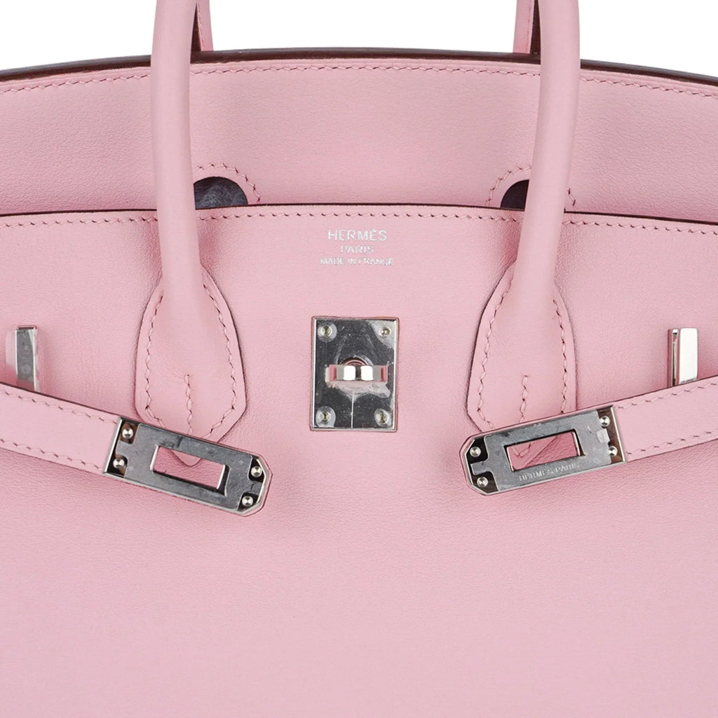 Birkin 25 Bag Rose Sakura Palladium Hardware Rare