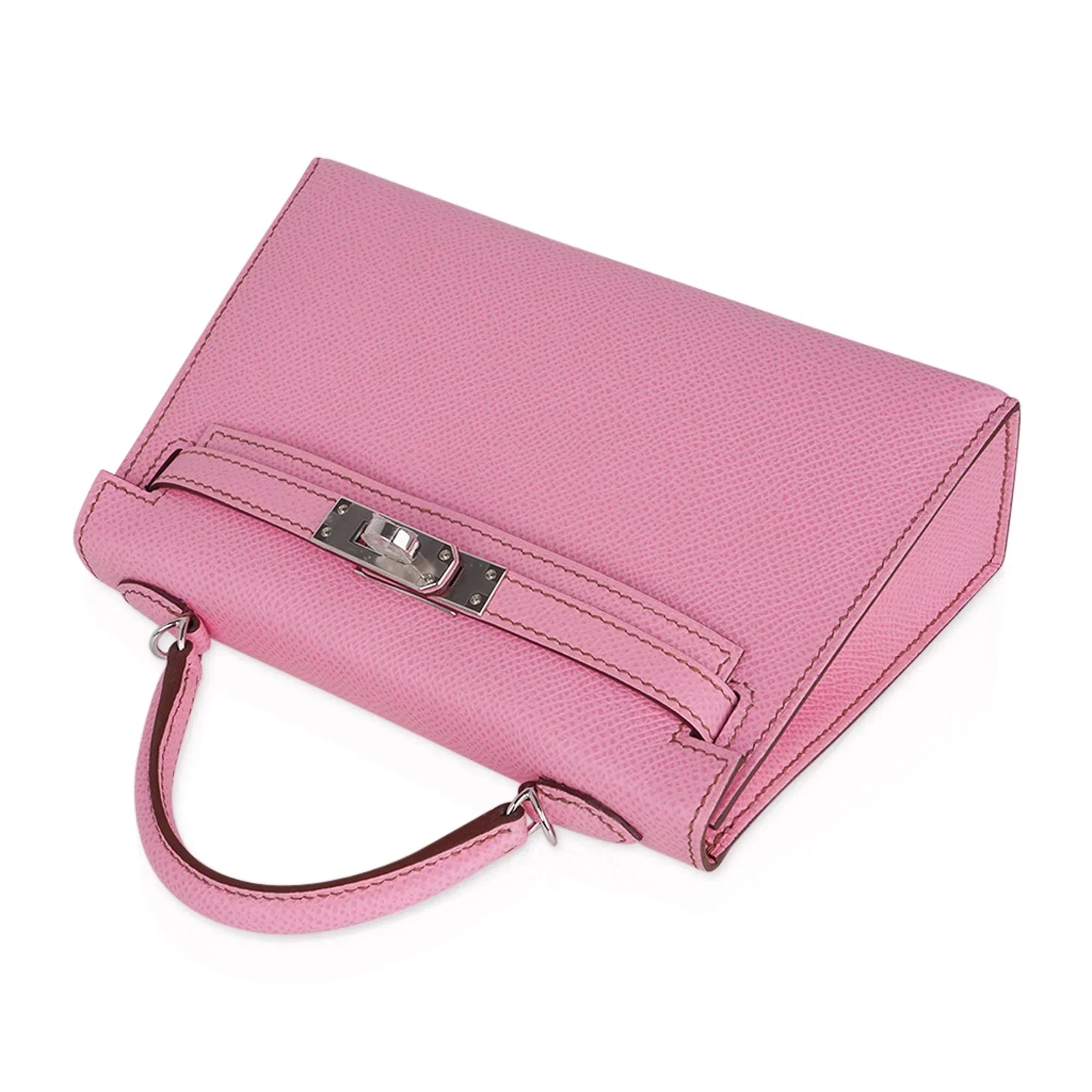 Mini Kelly 20 Sellier Bag in 5P Pink Bubblegum Epsom Leather with Palladium Hardware