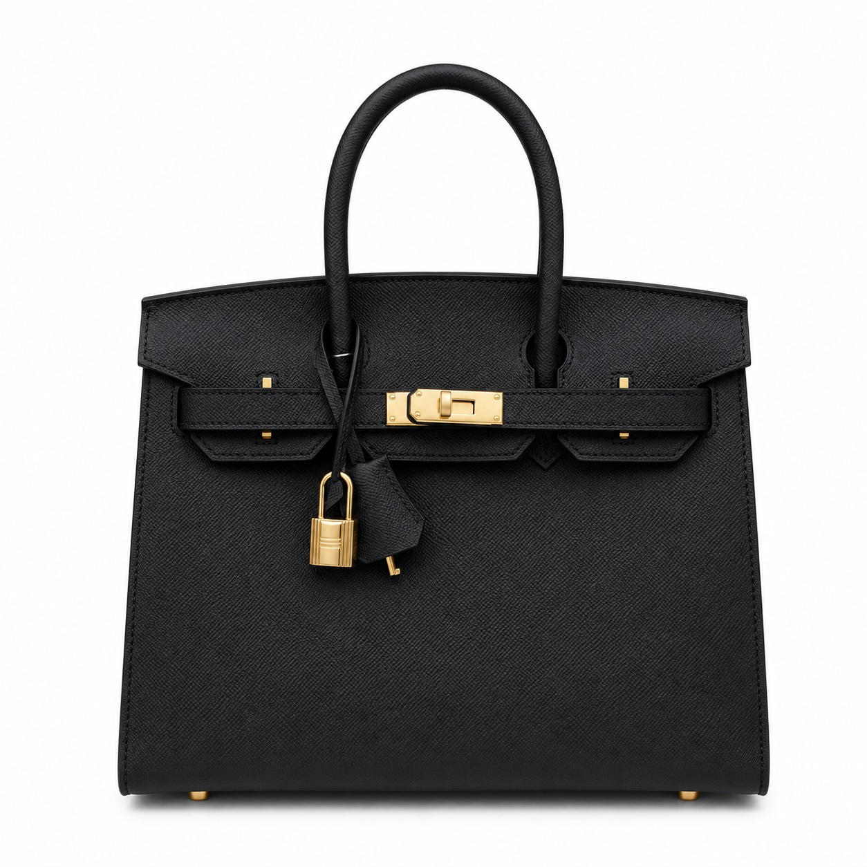 Birkin Style 25/30 Sellier in Noir Epsom Leather (Gold Hardware)