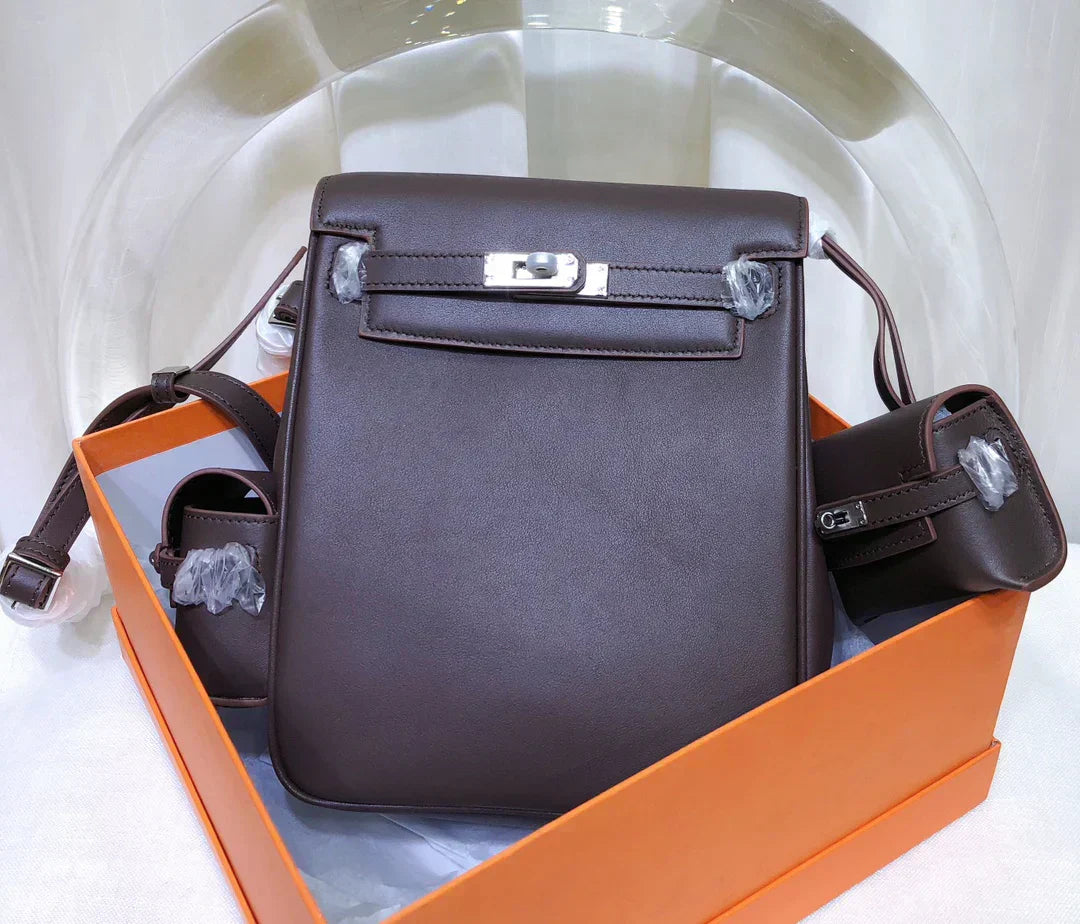 Kelly Ado Backpack 20 Chocolate Gulliver Palladium Hardware