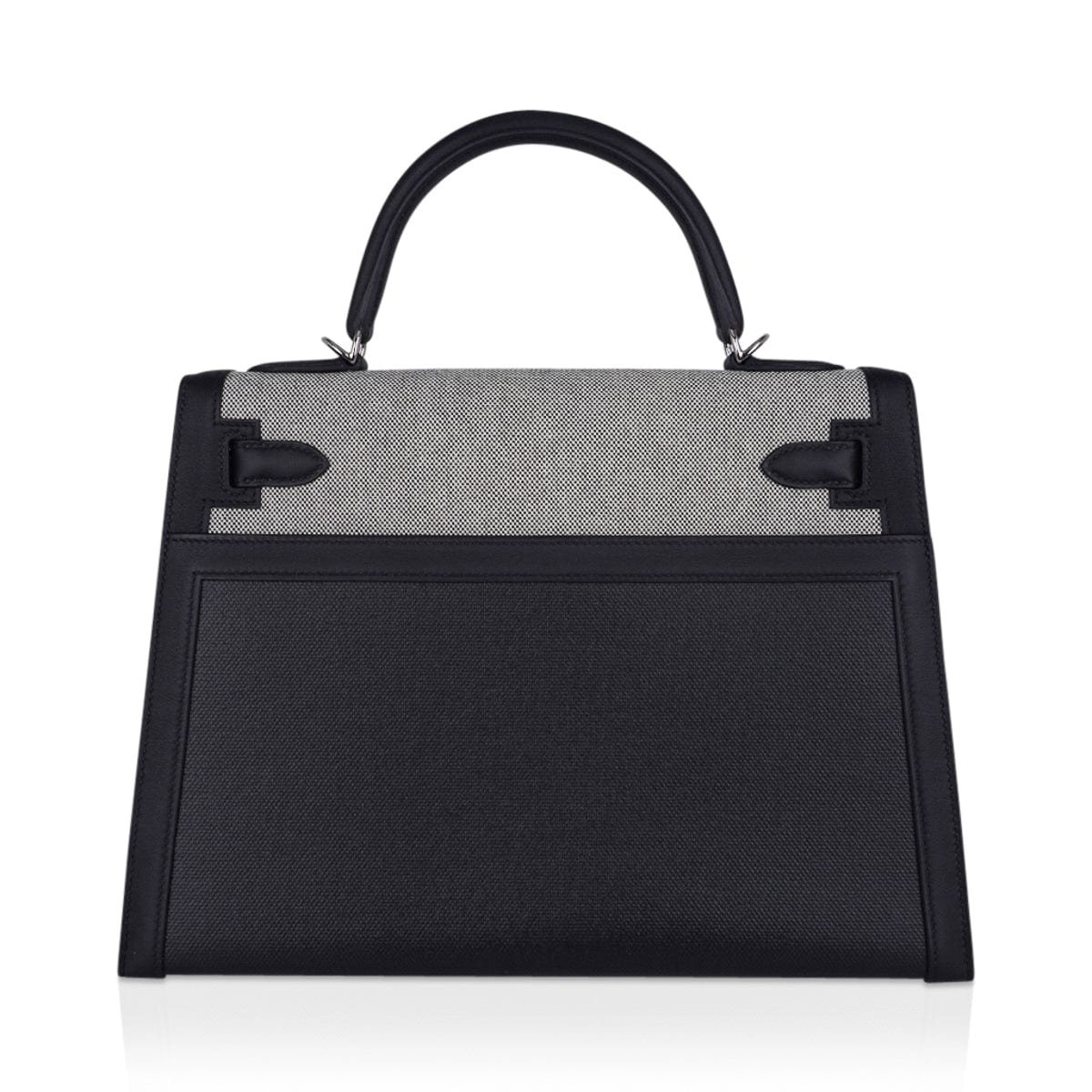 Kelly 32 Sellier Bag Toile H Berline & Plume Swift Leather with Palladium Hardware