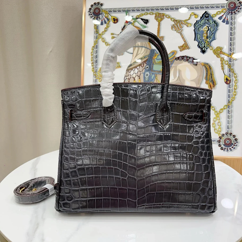 Birkin Black Matte Niloticus Crocodile Gold Hardware