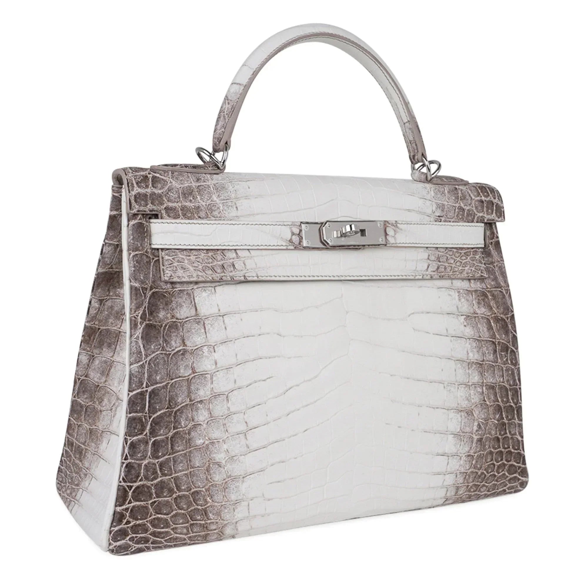 Limited Edition Kelly 32 Bag Himalaya Crocodile with Palladium Hardware