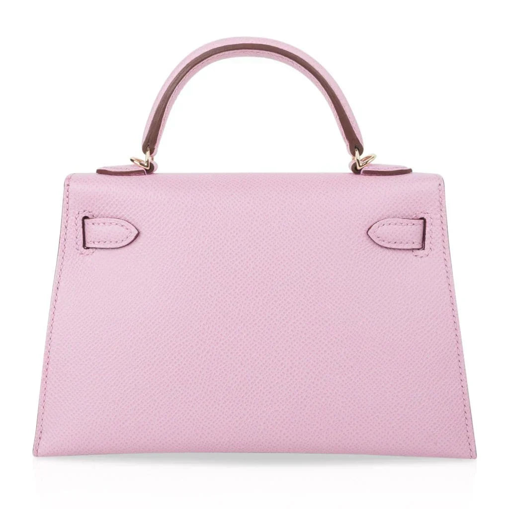 Kelly 20 Mini Sellier Bag Mauve Sylvestre Epsom Permabrass Hardware