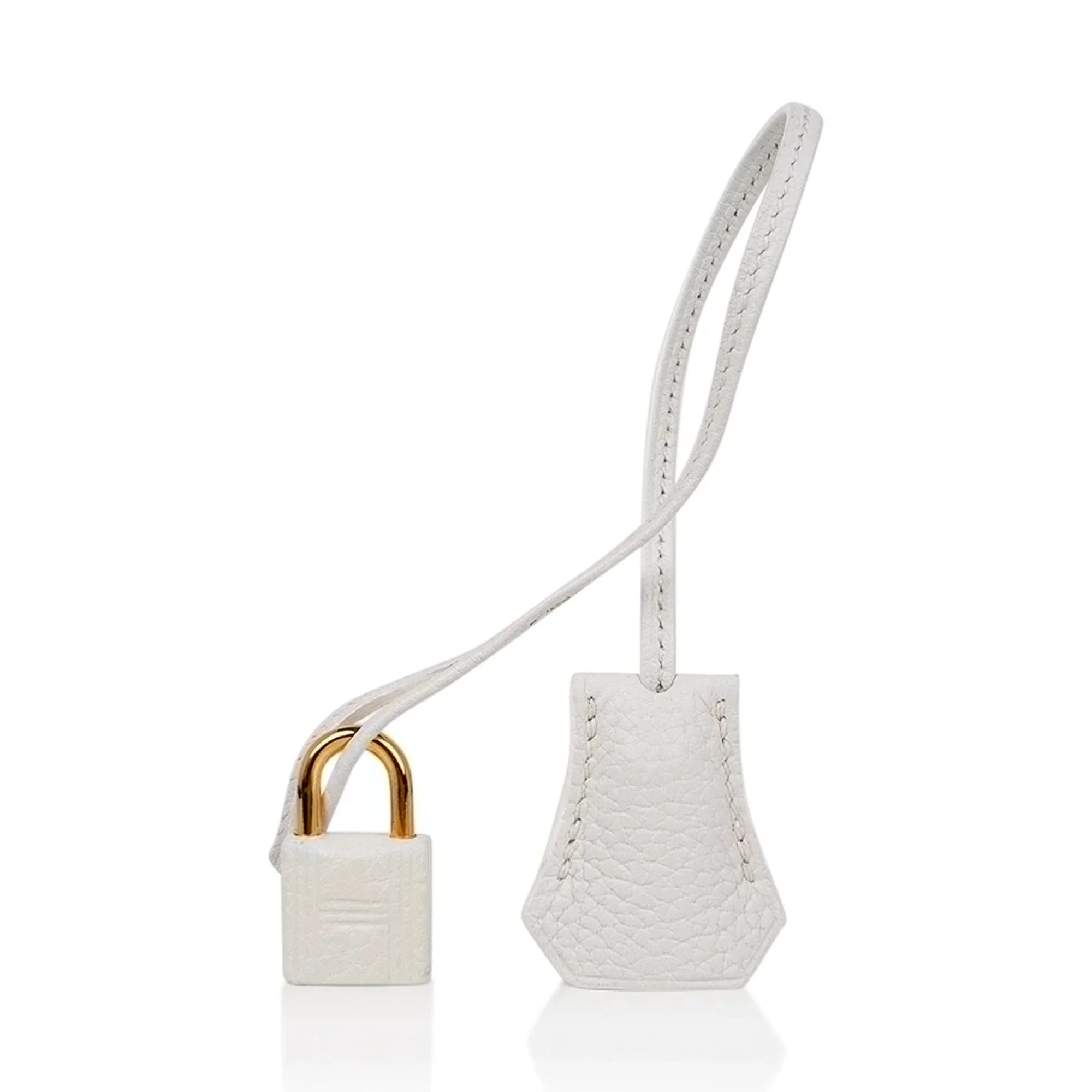 Birkin 35 Bag White Gold Hardware Clemence Leather New