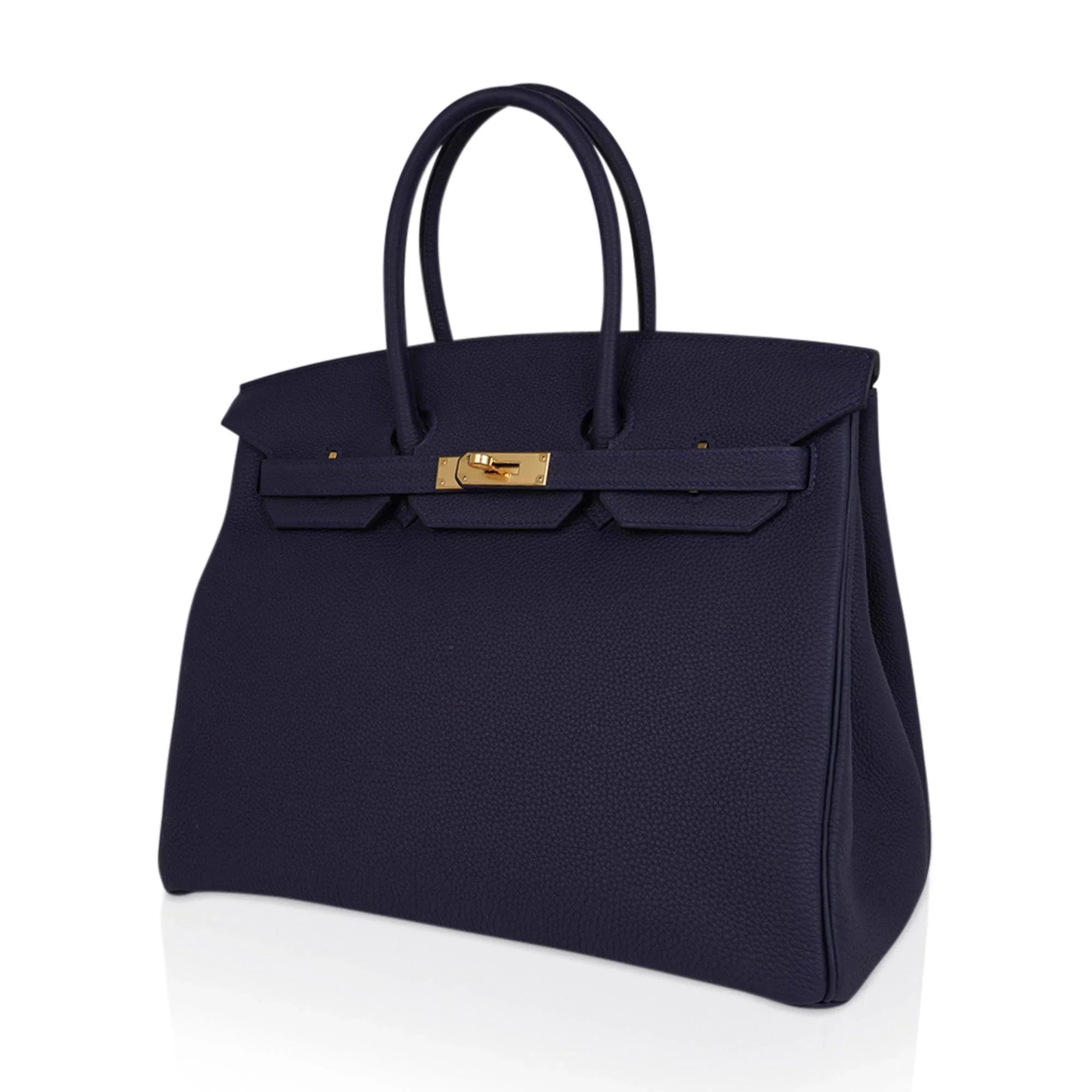 Birkin 35 Bag Blue Nuit Gold Hardware Togo Leather