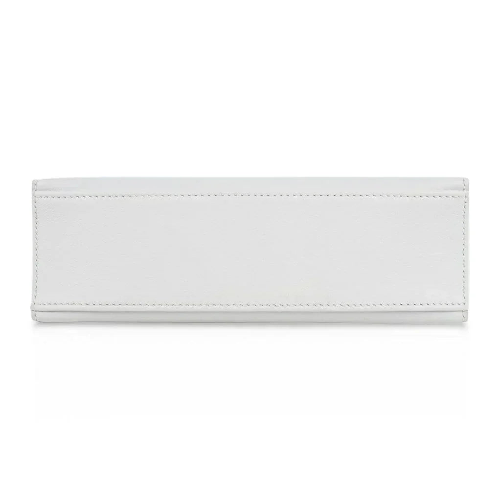 Kelly Pochette Clutch Bag Very Rare White Gold Hardware
