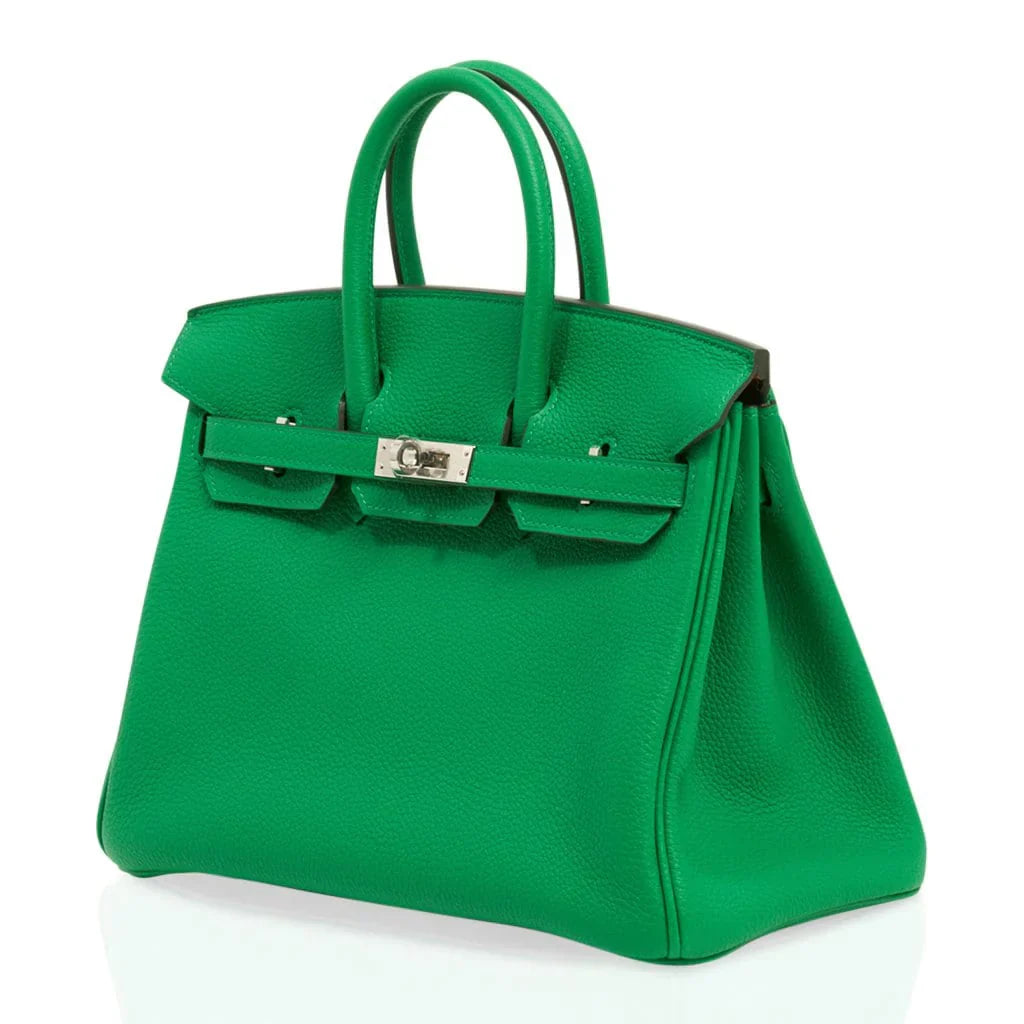 Verso Birkin 25 Bag Bamboo & Caramel Togo Leather with Palladium Hardware