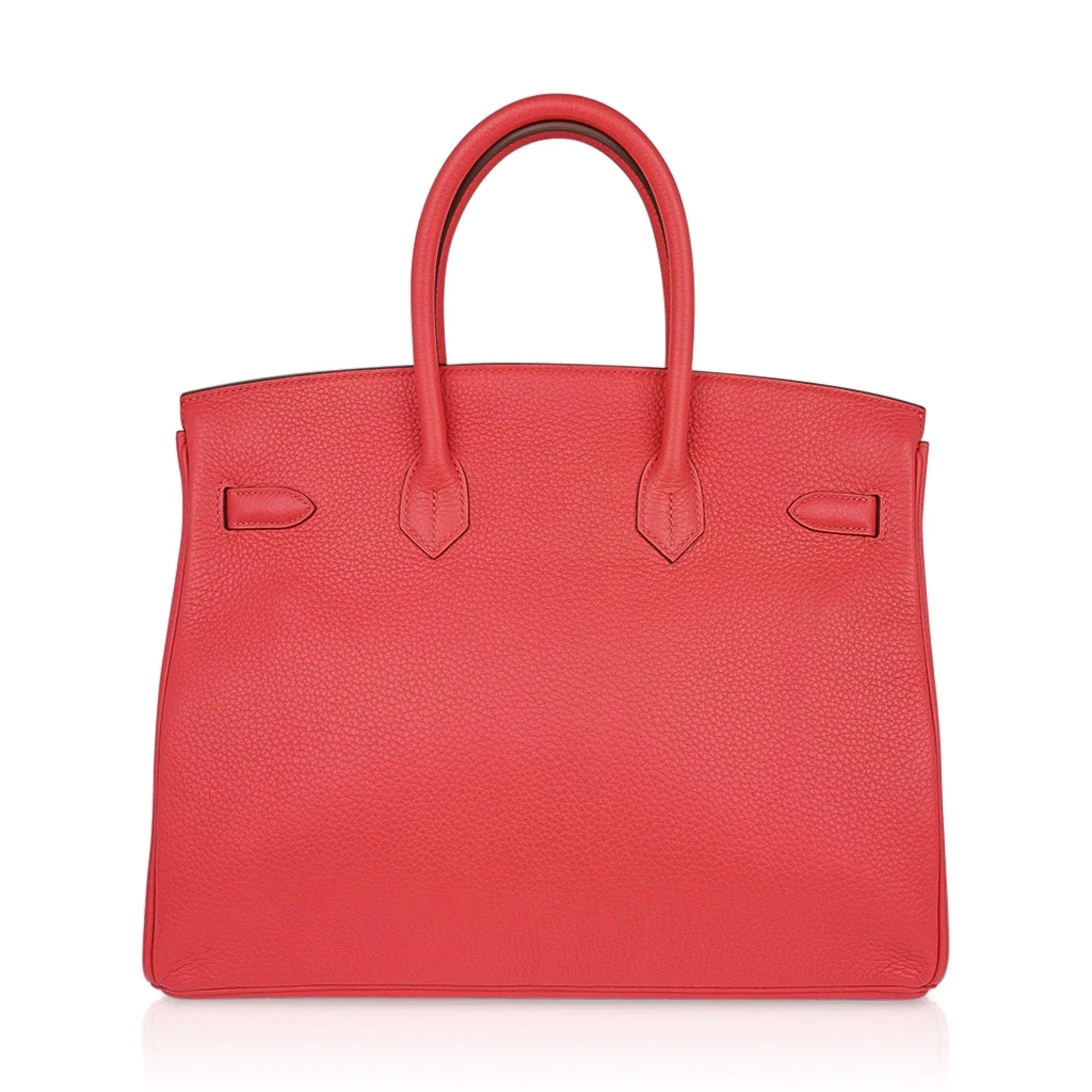 Birkin 35 Bag Rose Jaipur Clemence Leather with Palladium Hardware