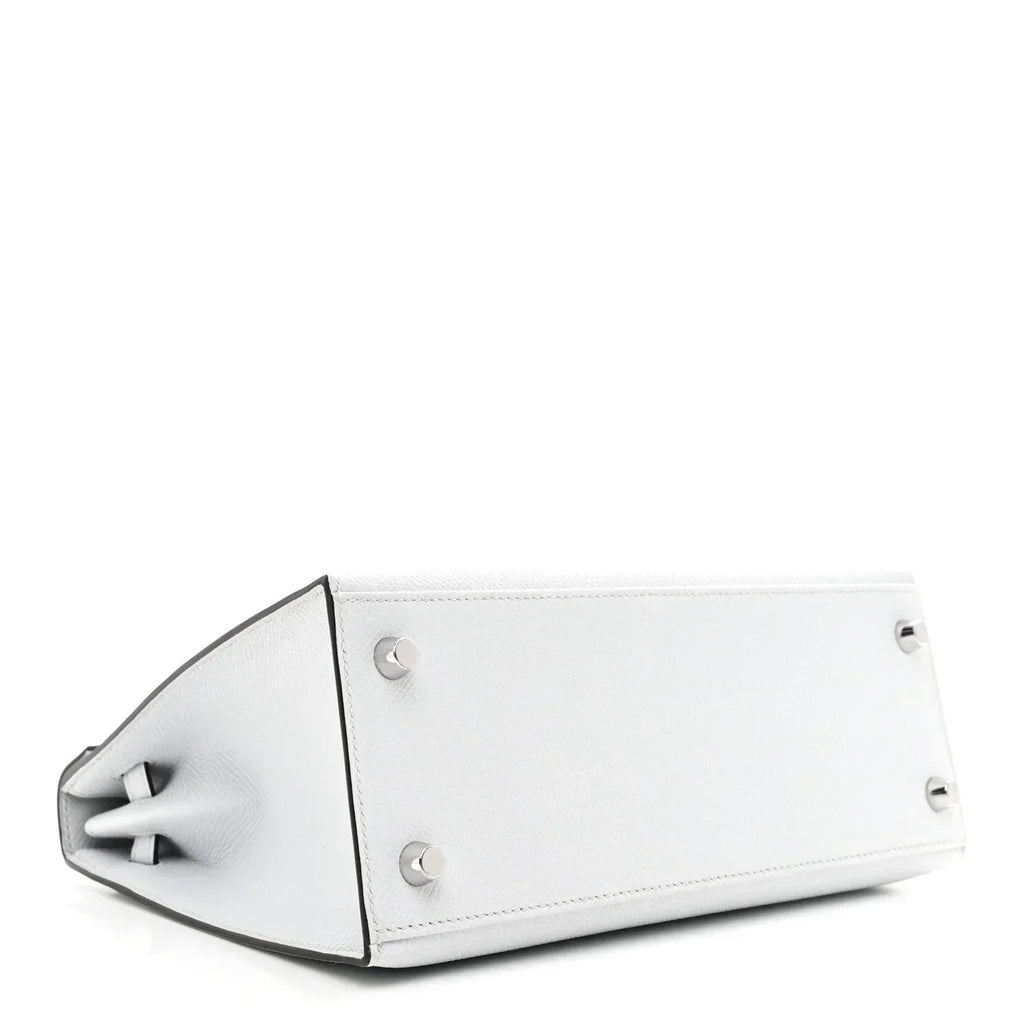 Kelly Sellier Gris Pantin Palm-Grained Leather Palladium Hardware