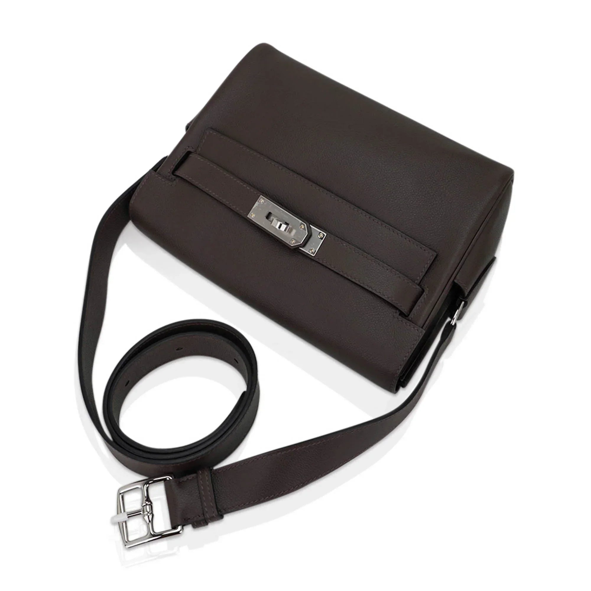 Kelly Messenger 25 Bag Ecorce Evercolor Leather with Palladium Hardware
