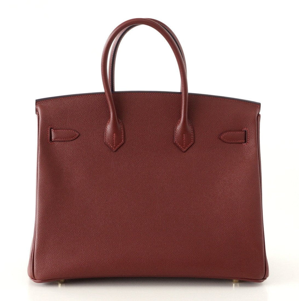 Birkin 35 Bag Red Rouge H Limited Edition Contour Navy Gold