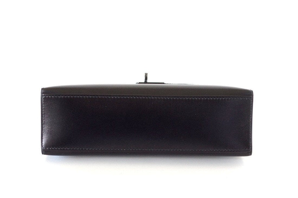 Kelly Pochette Clutch Bag Limited Edition So Black Box Leather Very Rare