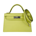 Mini Kelly 20 Bag Sellier Jaune Bourgeon Chevre Leather with Palladium Hardware