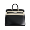 Hermès Birkin 25 Sellier Noir Box Calfskin Silver Hardware