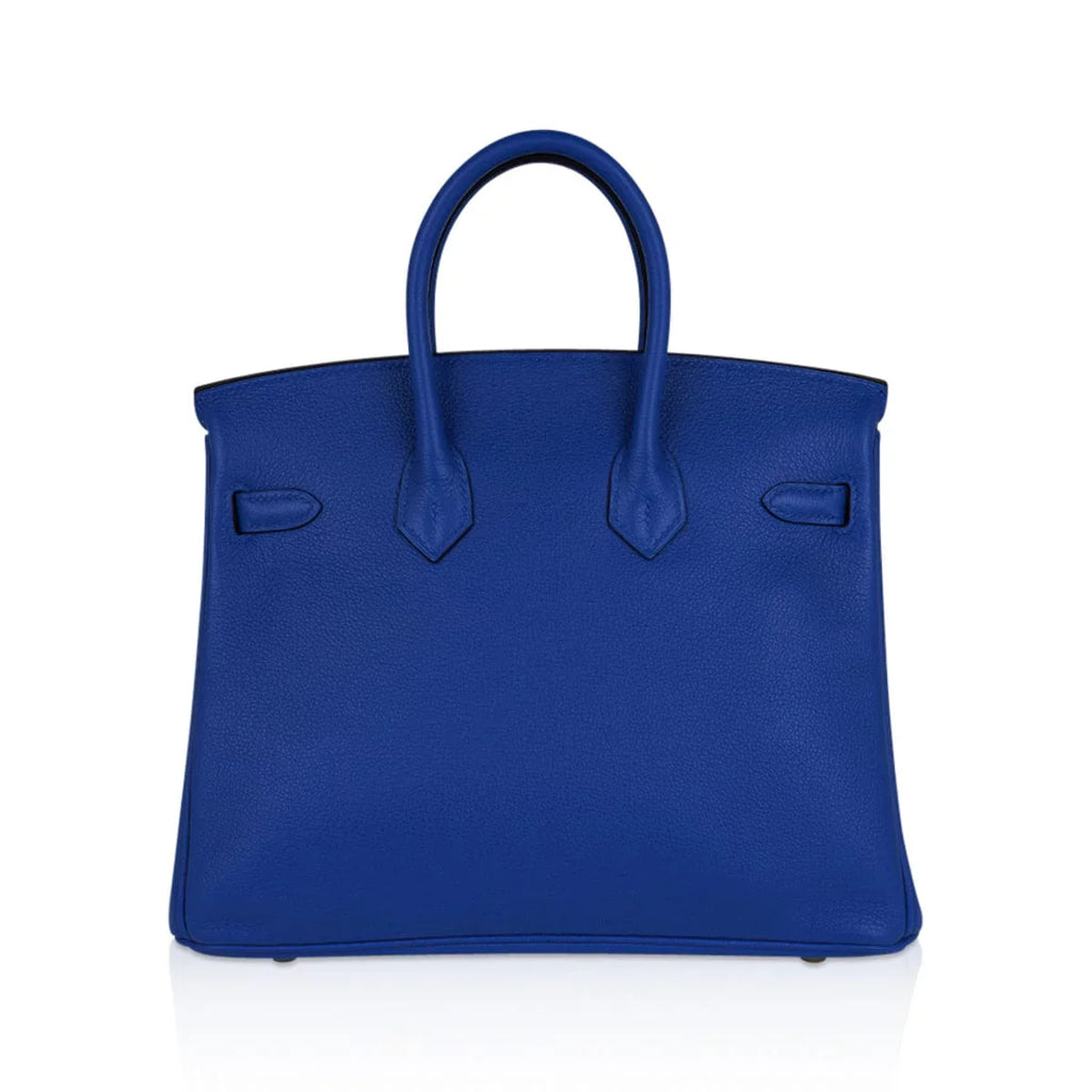 Birkin 25 Bag Blue Zellige Novillo Leather with Gold Hardware