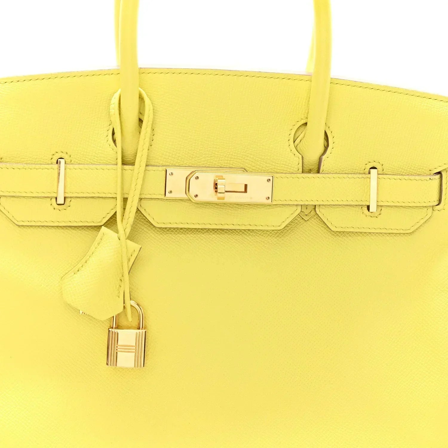Birkin25 Sellier Jaune Milton Veau Epsom Silver Handbag