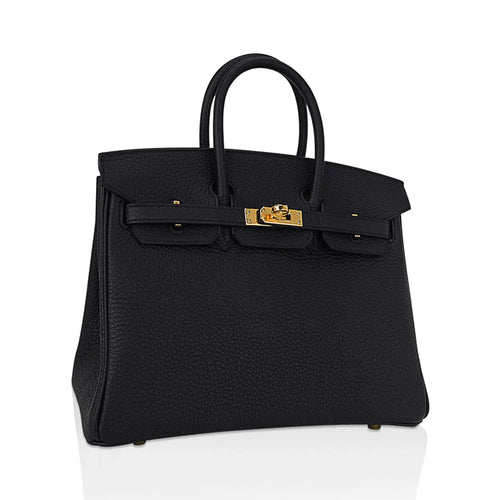 Birkin 25 Bag Black Togo Leather with Gold Hardware