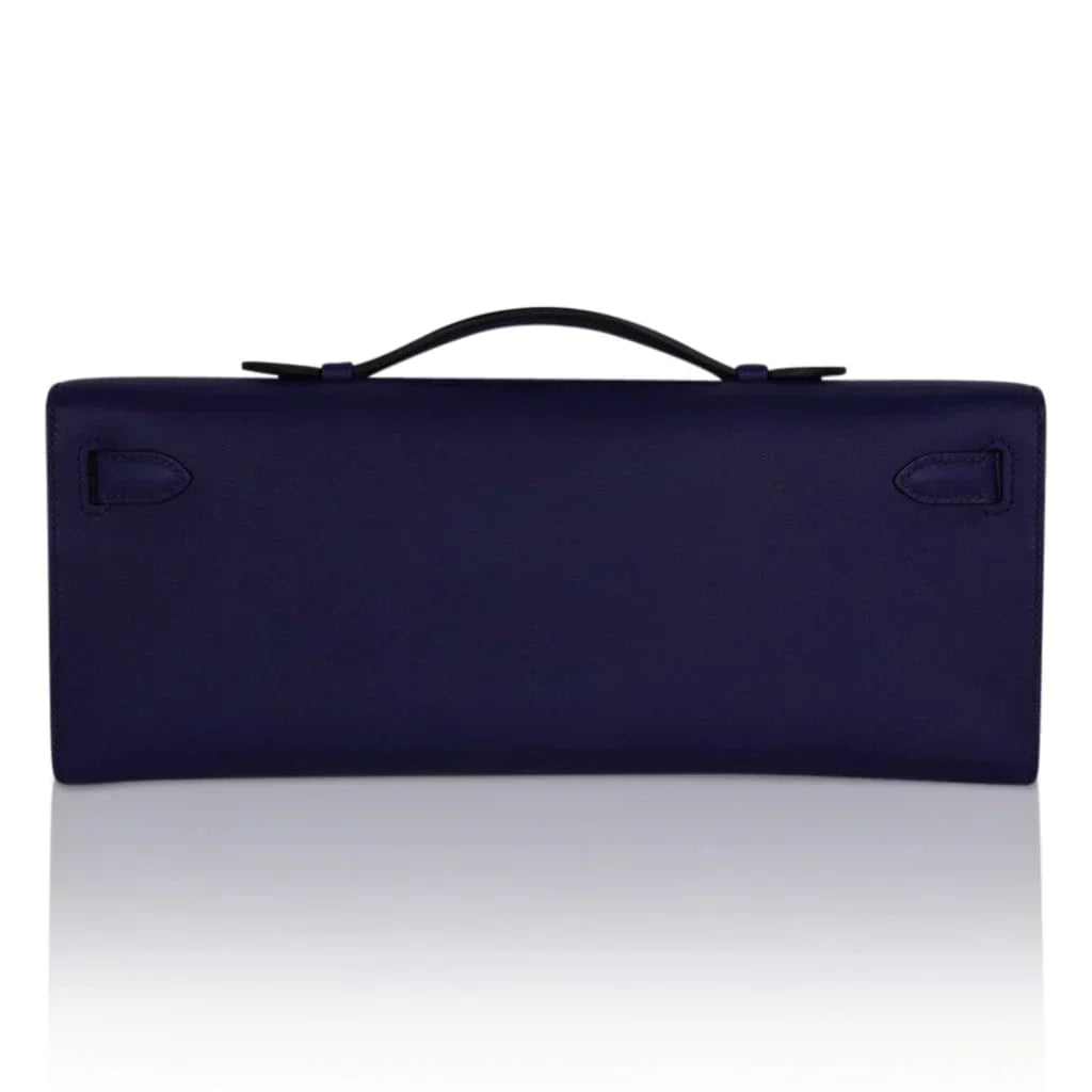 Kelly Cut Bag Blue Encre Swift with Gold Hardware