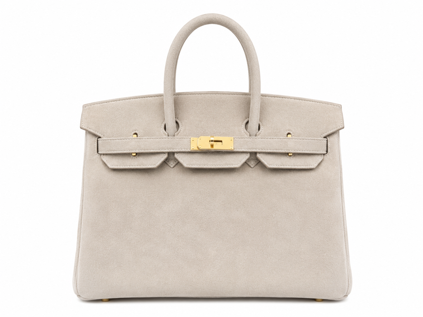 Birkin 35 Retourne in Etoupe Suede Grizzly (Gold Hardware)