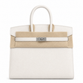Birkin 25 Sellier 10 Craie Epsom Silver Hardware