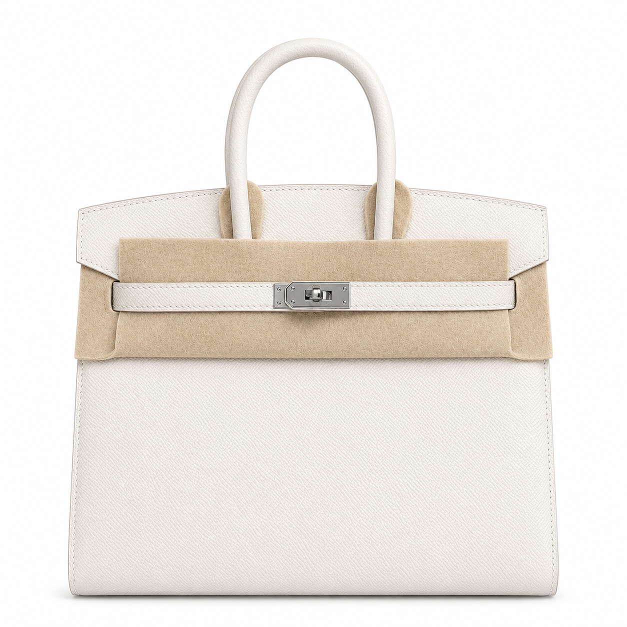 Birkin 25 Sellier 10 Craie Epsom Silver Hardware