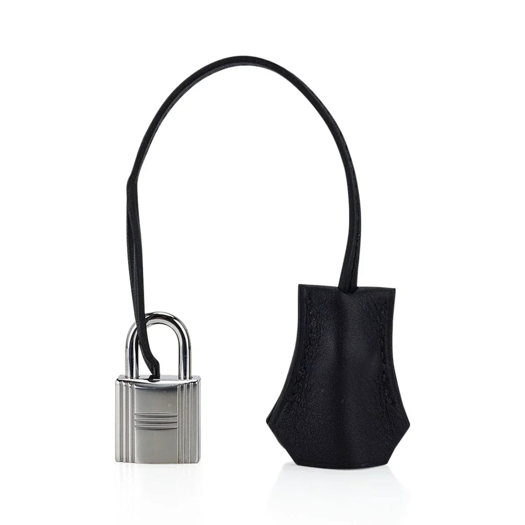 Kelly 25 Sellier Bag Quadrille Black & White Viking Toile Swift Leather with Palladium Hardware